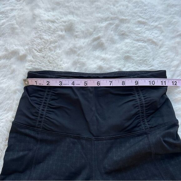 Lululemon Runday 7/8 Tri Geo Embossed Leggings Black Zippers Workout 2 - Picture 15 of 16